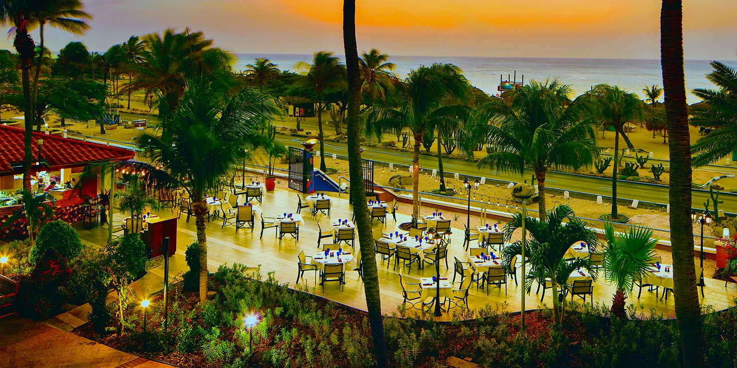 Las Ramblas Restaurant Sunset at La Cabana Resort